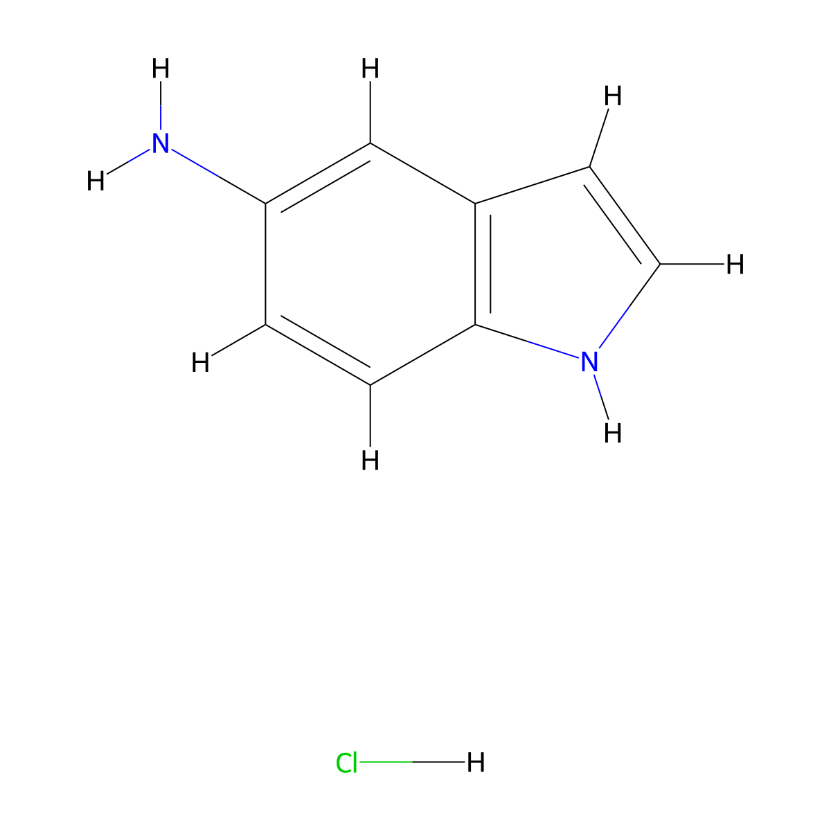 5-Aminoindole hydrochloride molecular structure, CAS 161464-96-6