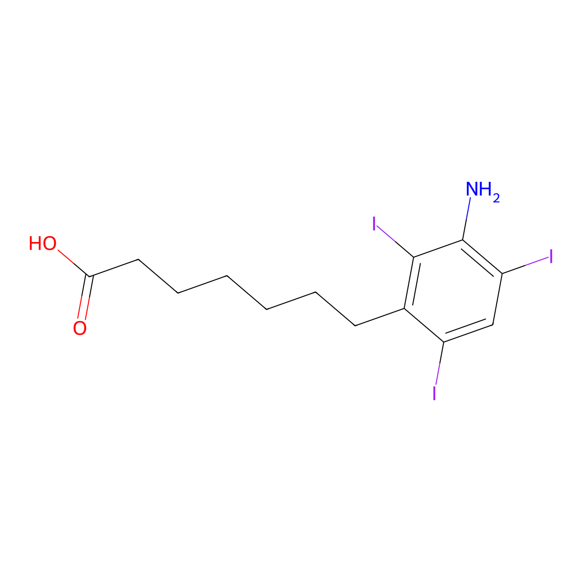 7-(3-Amino-2,4,6-triiodophenyl)heptanoicacid molecular structure, CAS 161466-28-0