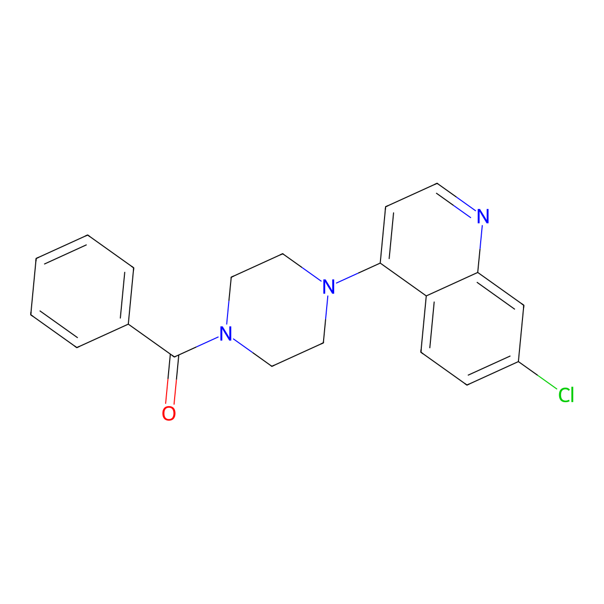 4-(4-Benzoylpiperazin-1-yl)-7-chloroquinoline molecular structure, CAS 161467-85-2