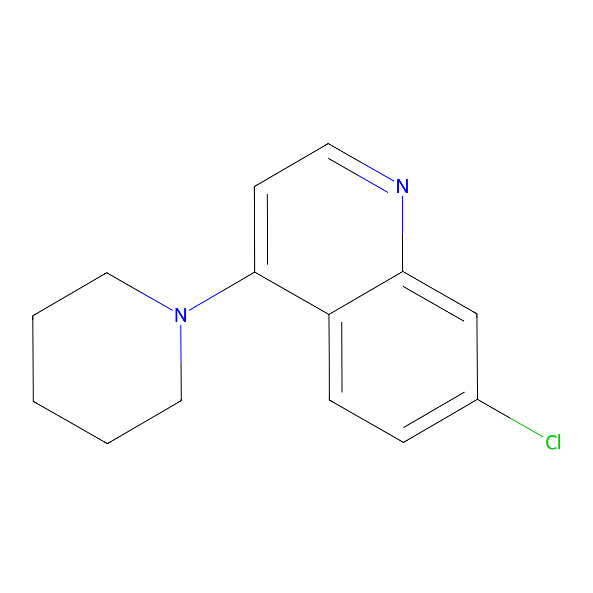 7-Chloro-4-(1-piperidinyl)quinoline molecular structure, CAS 161467-87-4