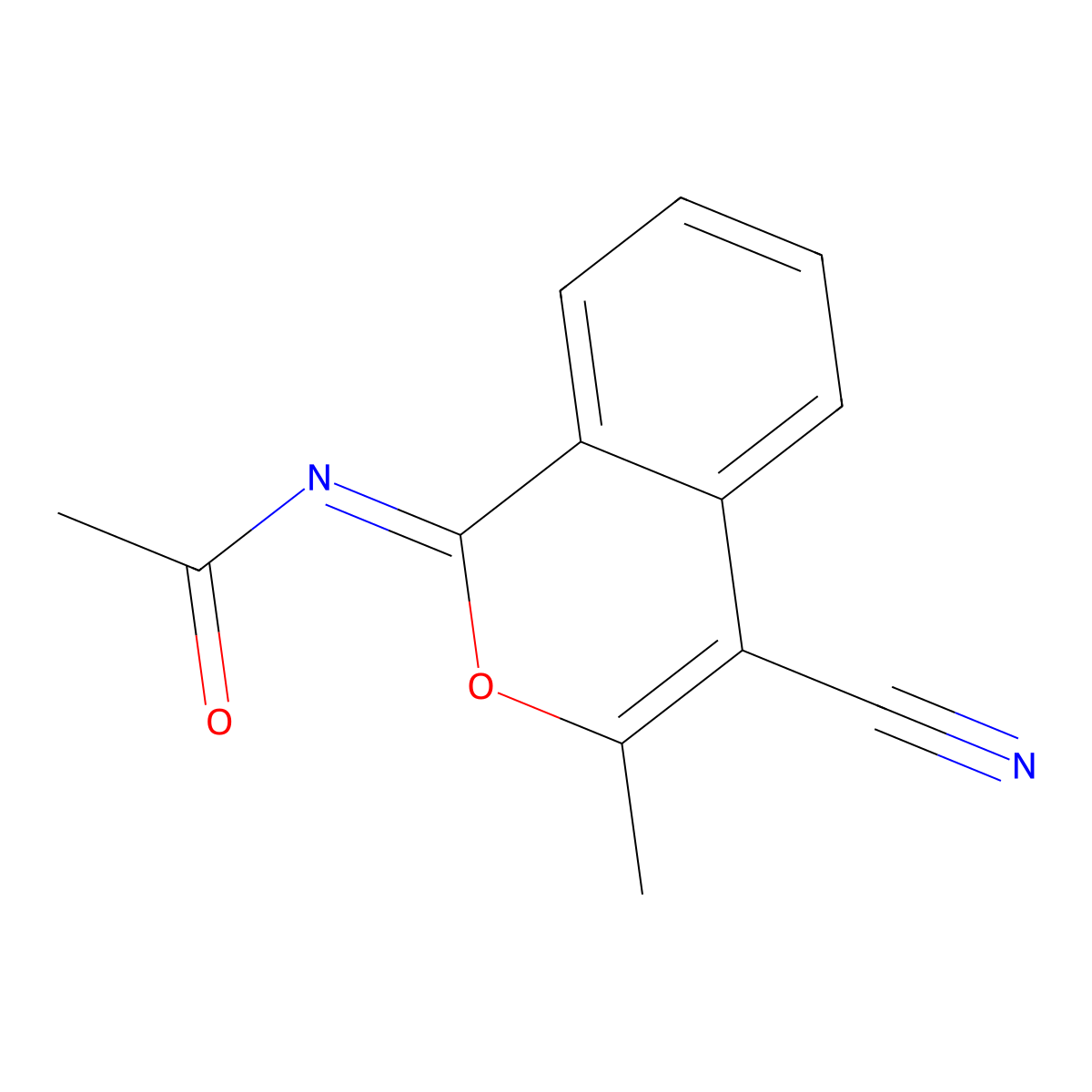 1H-1-Acetylimino-3-methylbenzo[c]pyran-4-carbonitrile molecular structure, CAS 161468-31-1