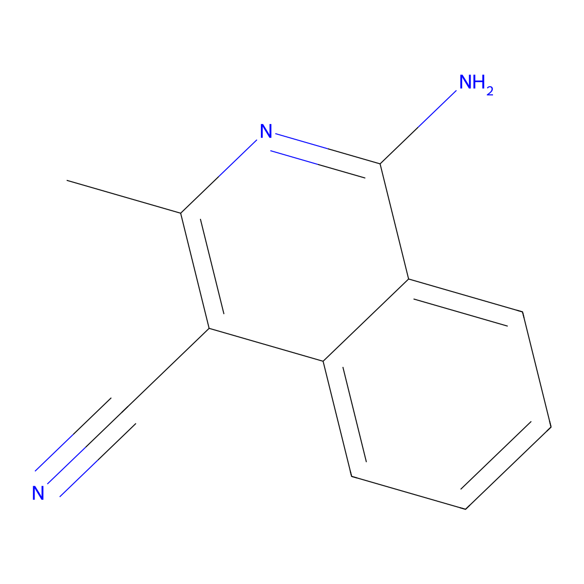 1-Amino-3-methylisoquinoline-4-carbonitrile molecular structure, CAS 161468-33-3
