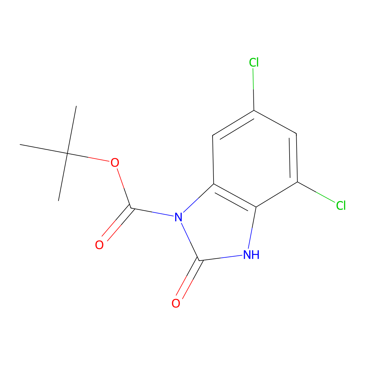 tert-butyl4,6-dichloro-2-oxo-2,3-dihydro-1H-1,3-benzodiazole-1-carboxylate molecular structure, CAS 161468-50-4
