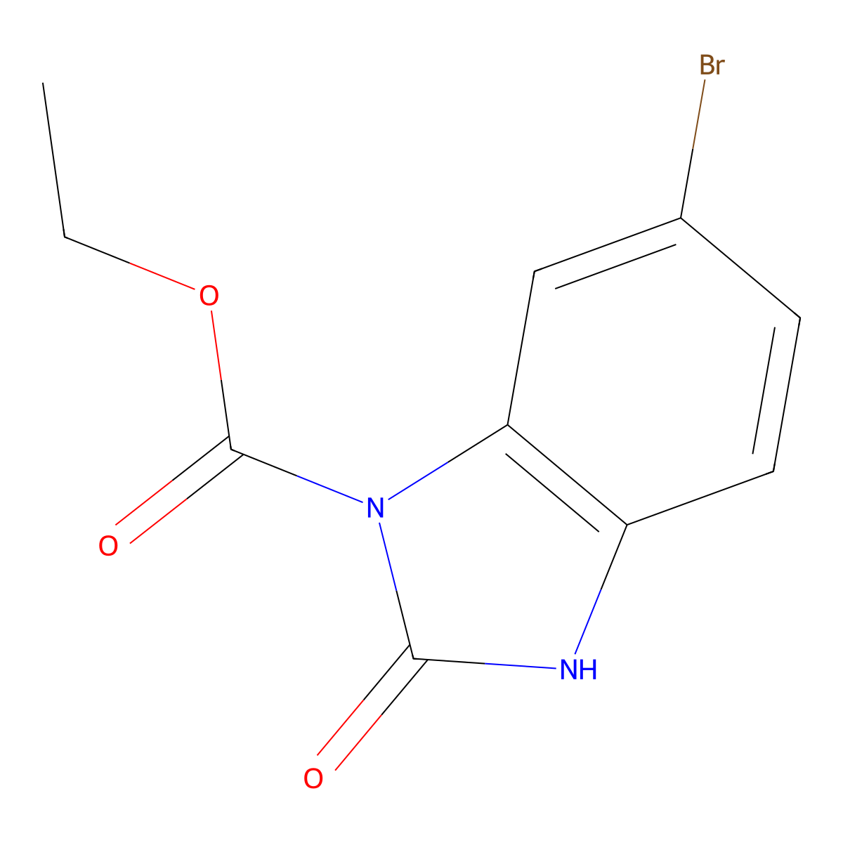ethyl 6-bromo-2-oxo-2,3-dihydro-1H-1,3-benzimidazole-1-carboxylate molecular structure, CAS 161468-52-6