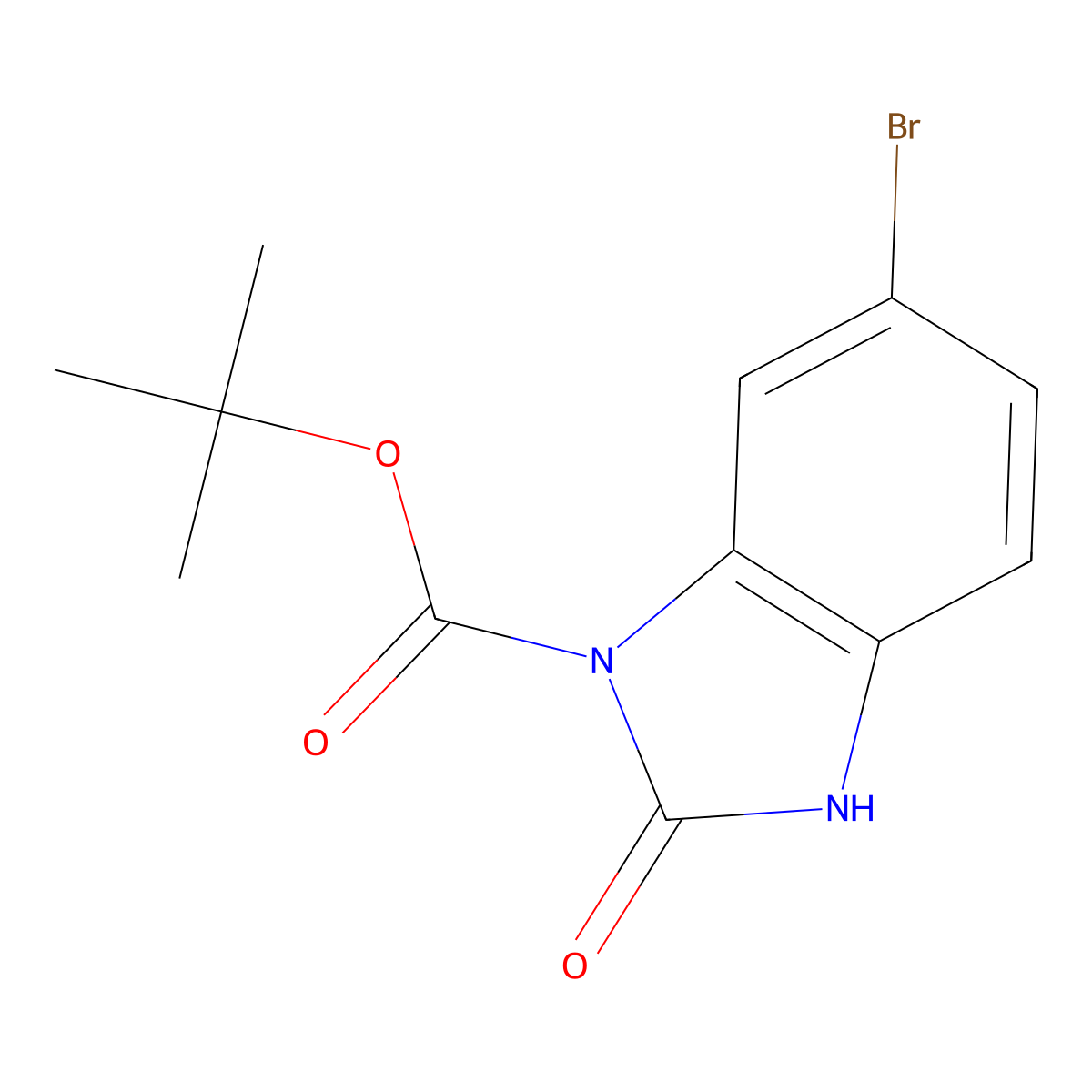 Tert-butyl 6-bromo-2-oxo-2,3-dihydrobenzo[d]imidazole-1-carboxylate molecular structure, CAS 161468-53-7