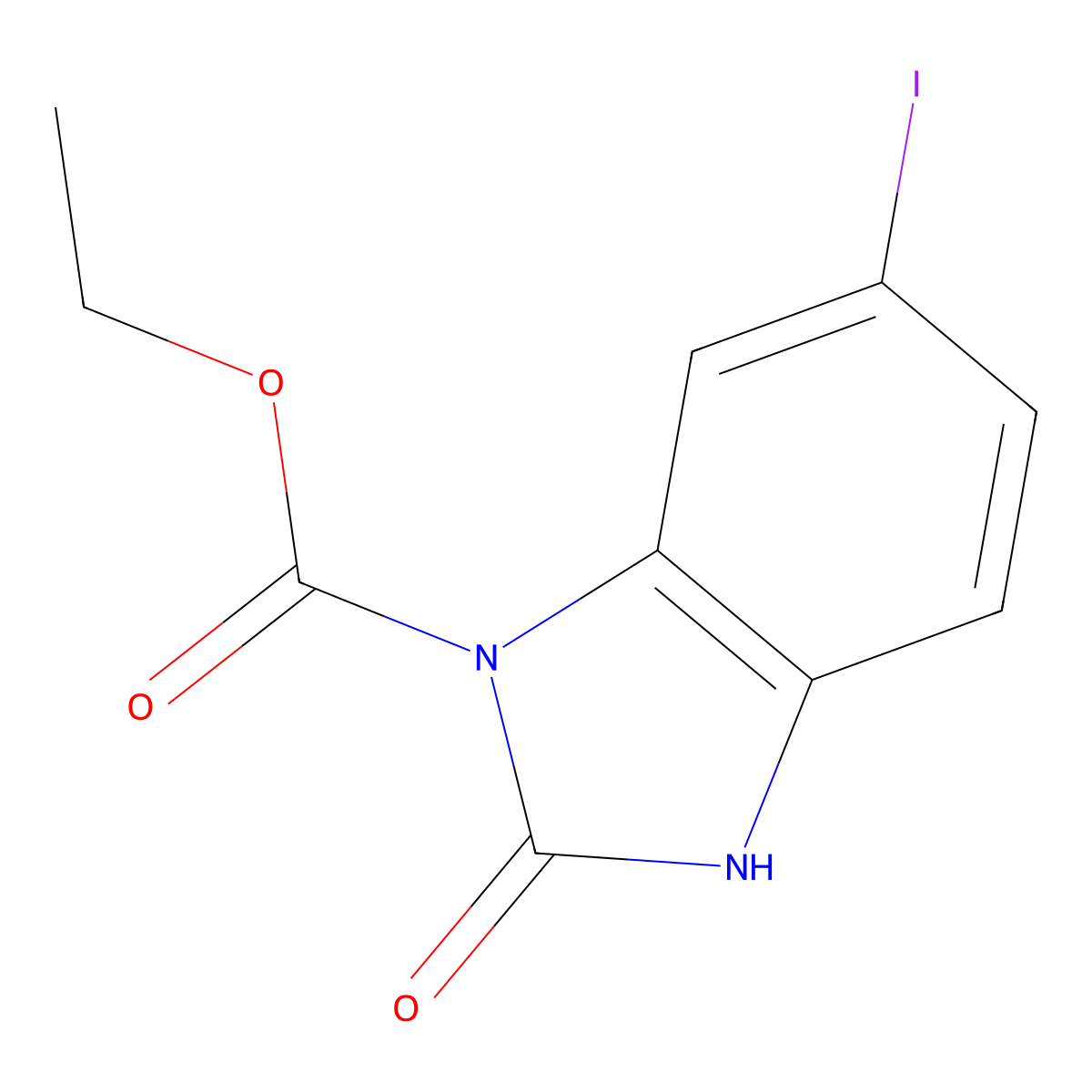 Ethyl 6-iodo-2-oxo-2,3-dihydro-1H-benzo[d]imidazole-1-carboxylate molecular structure, CAS 161468-54-8