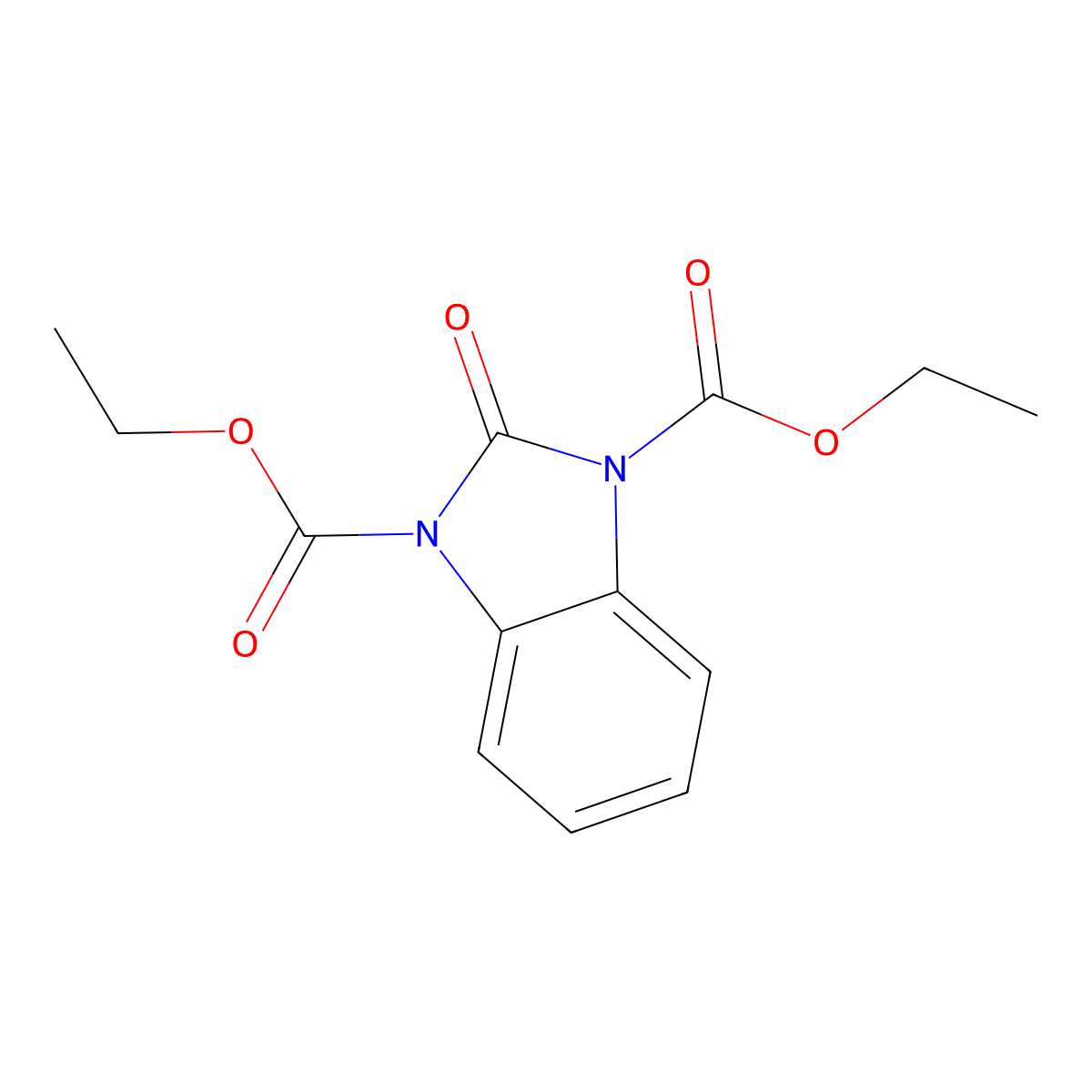 diethyl 2-oxo-1H-1,3-benzimidazole-1,3(2H)-dicarboxylate molecular structure, CAS 161468-57-1