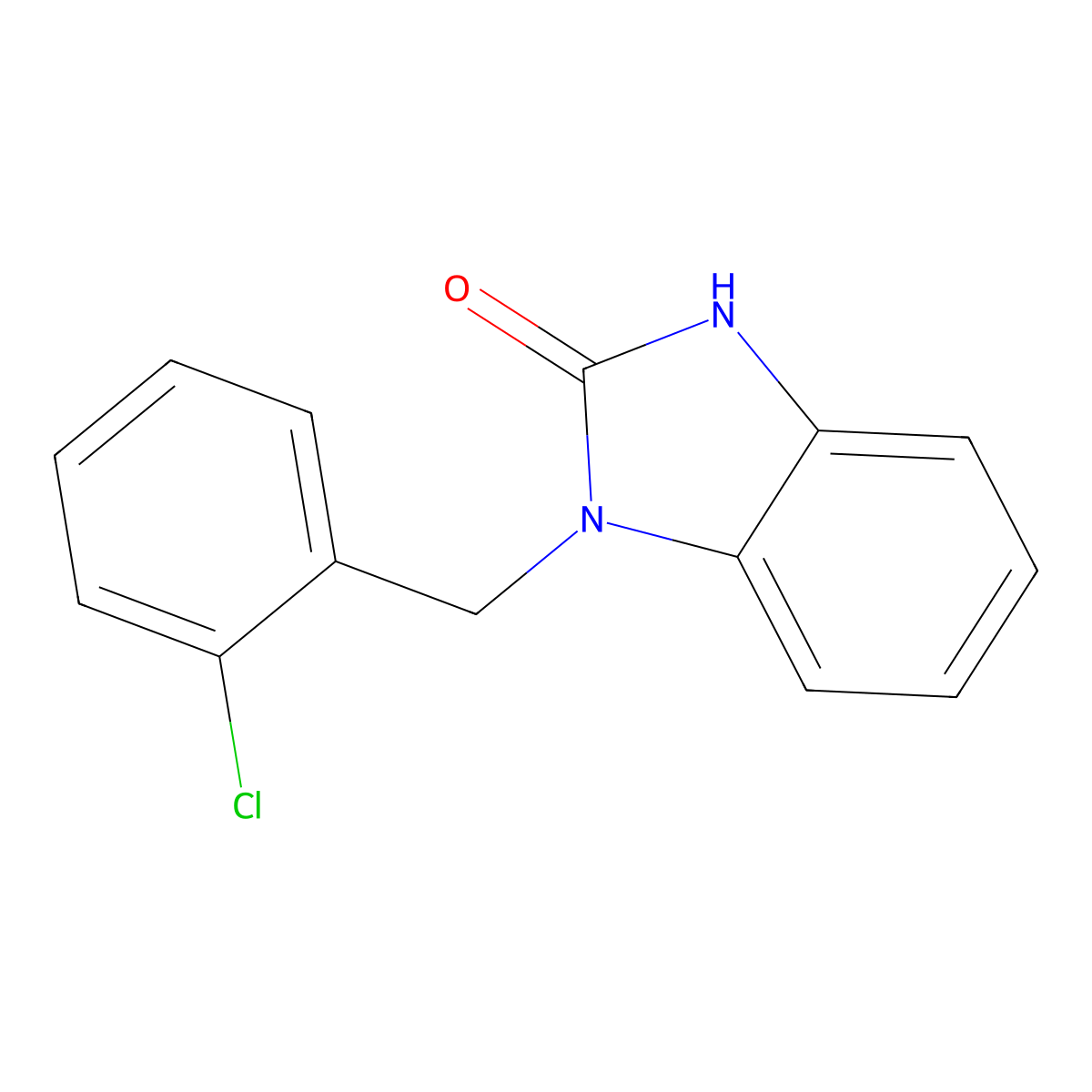 1-(2-chlorobenzyl)-1,3-dihydro-2H-benzimidazol-2-one molecular structure, CAS 161468-95-7