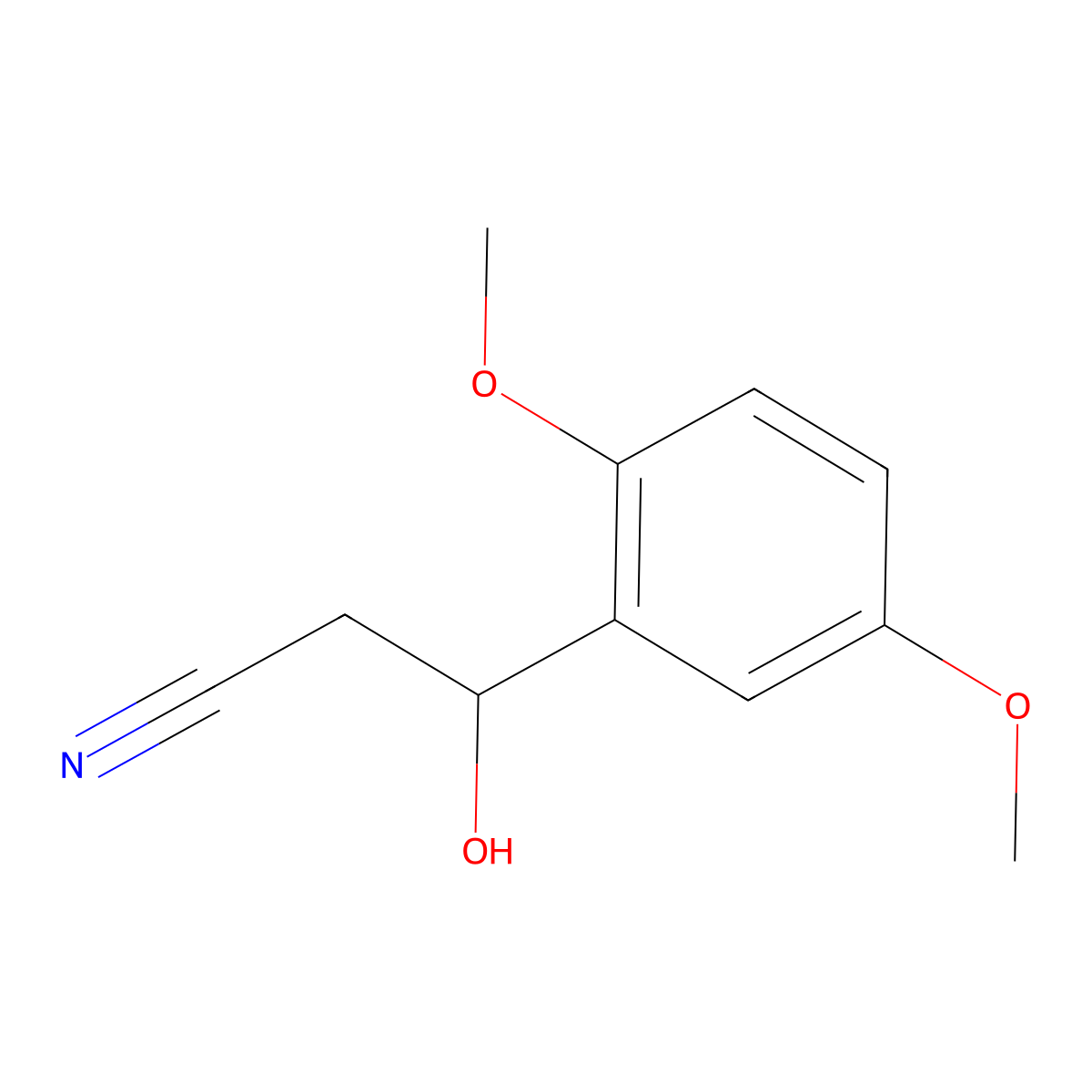 3-(2,5-Dimethoxyphenyl)-3-hydroxypropanenitrile molecular structure, CAS 161470-47-9