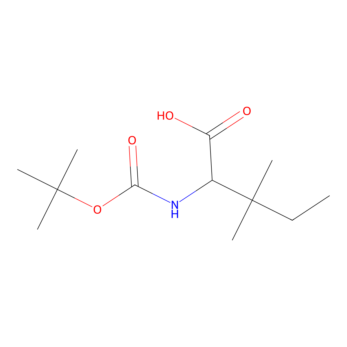Boc-D-a-tert-amylglycine molecular structure, CAS 161479-51-2
