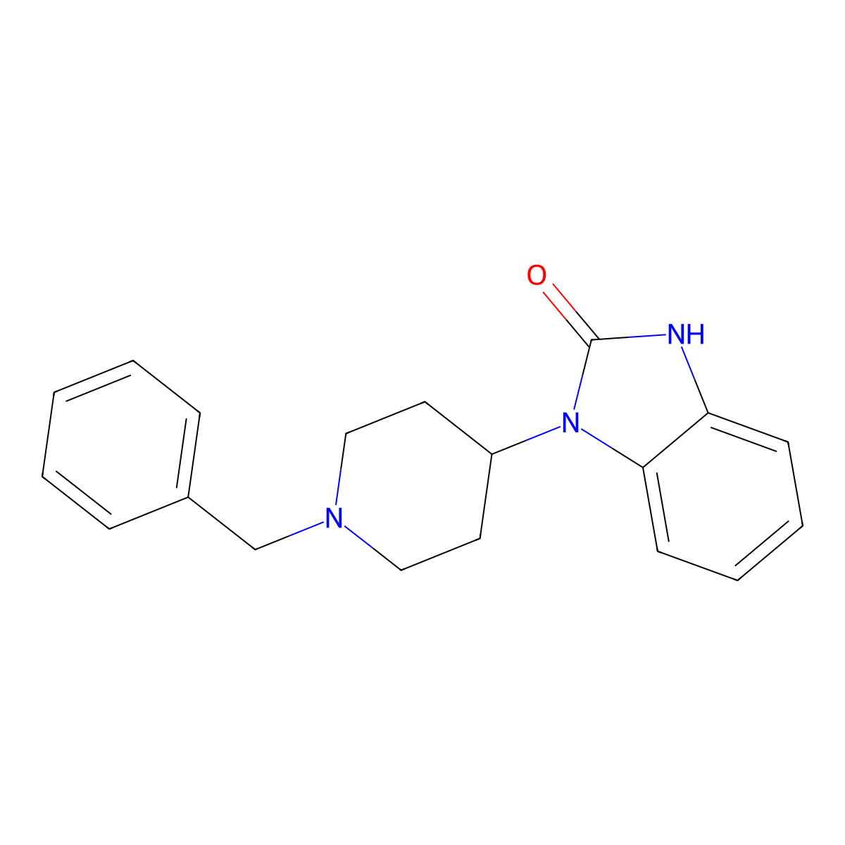 1,3-Dihydro-1-[1-(phenylmethyl)-4-piperidinyl]-2H-benzimidazol-2-one molecular structure, CAS 16148-06-4
