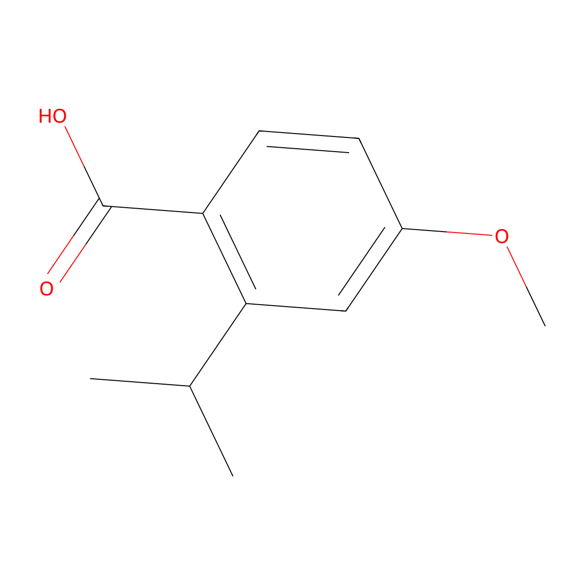 2-Isopropyl-4-methoxybenzoic acid molecular structure, CAS 161480-96-2