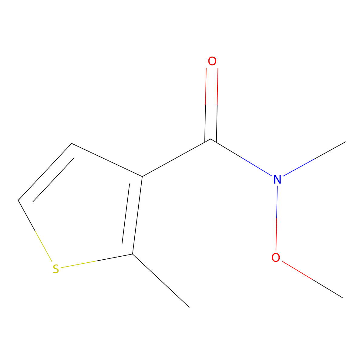 N-Methoxy-N,2-dimethylthiophene-3-carboxamide molecular structure, CAS 1614825-79-4