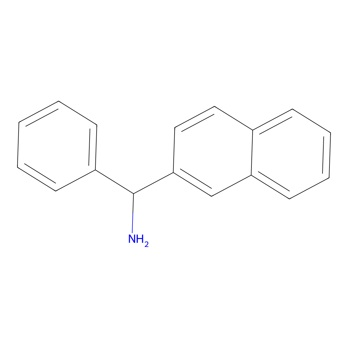 Naphthalen-2-yl(phenyl)methanamine molecular structure, CAS 16149-05-6