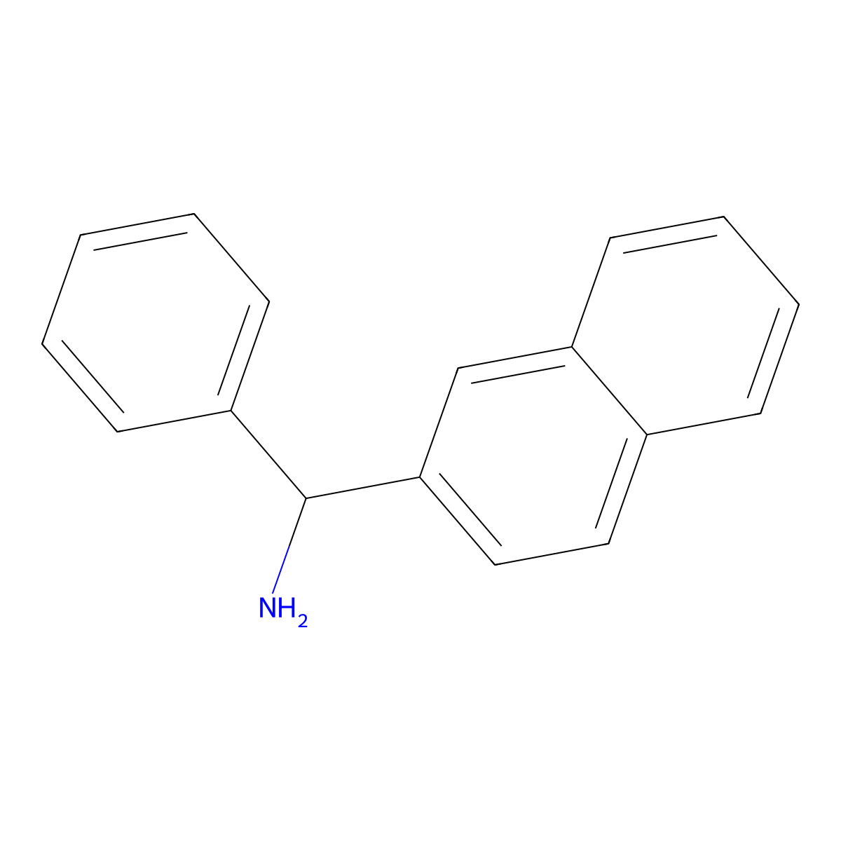 Naphthalen-2-yl(phenyl)methanamine molecular structure, CAS 16149-05-6