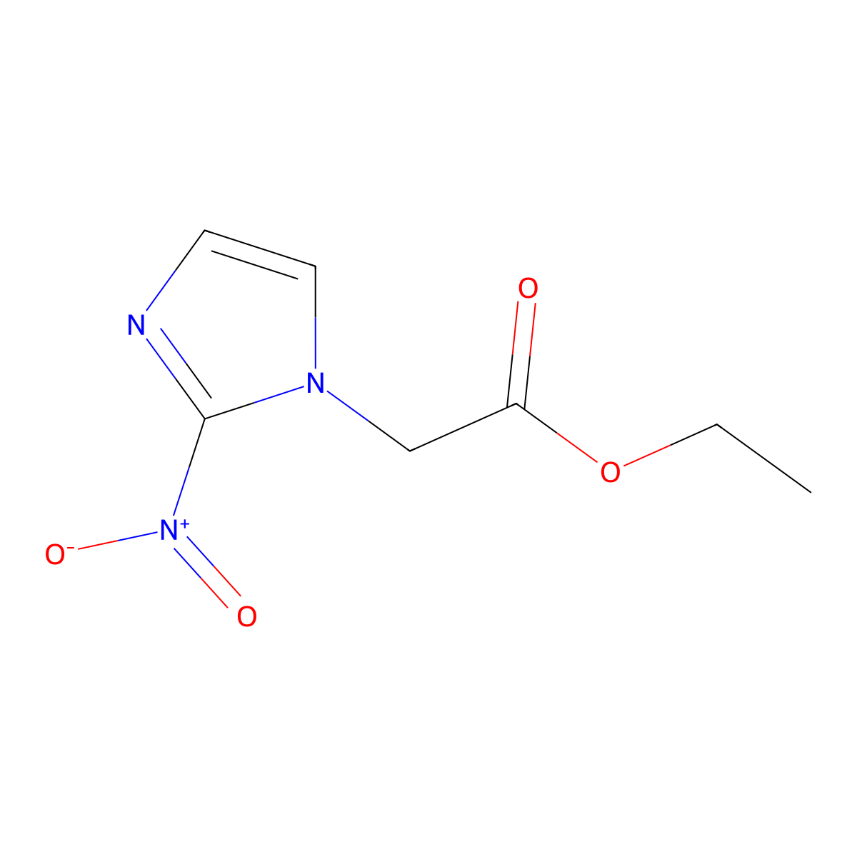 ethyl 2-(2-nitro-1H-imidazol-1-yl)acetate molecular structure, CAS 161490-37-5