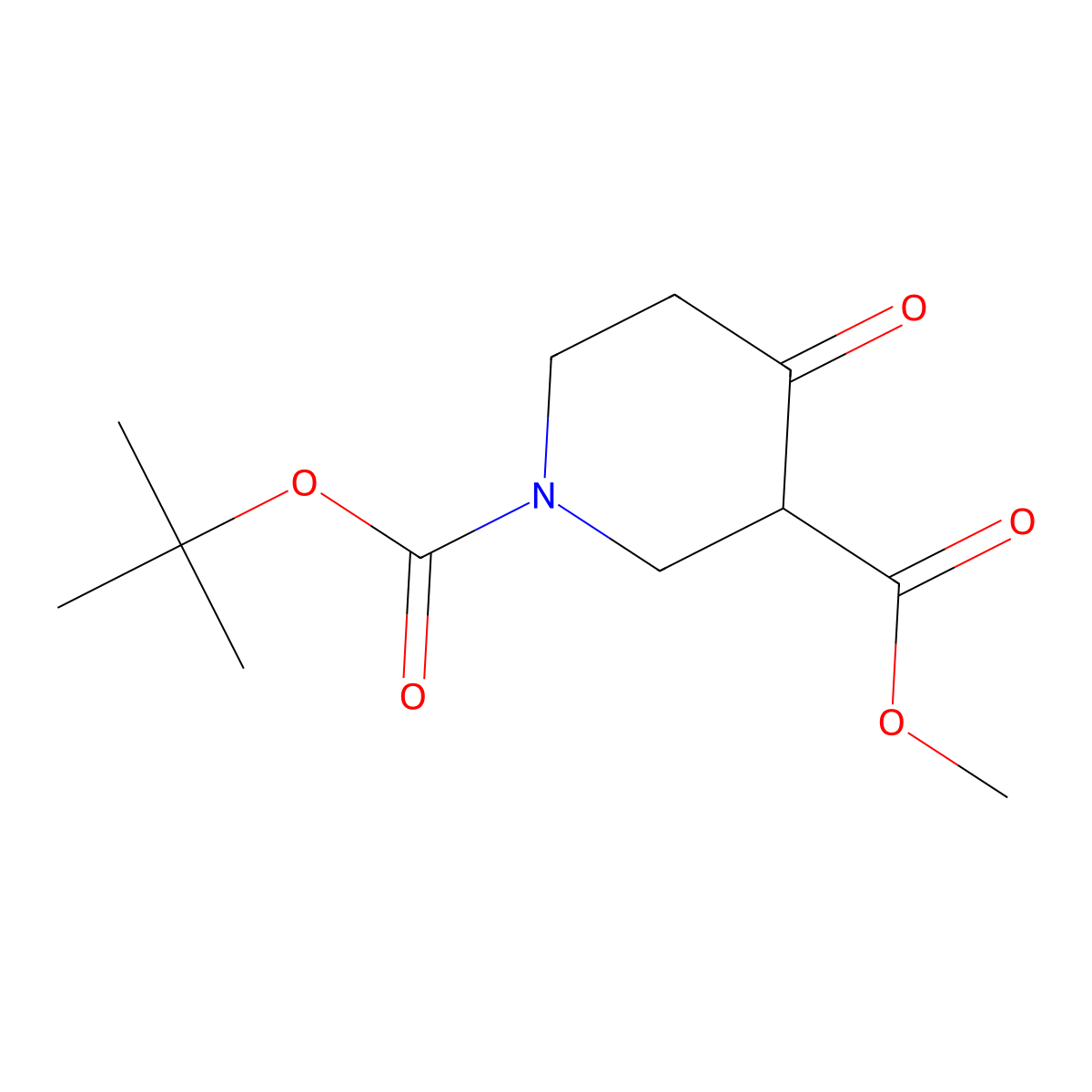 1-tert-Butyl 3-methyl 4-oxopiperidine-1,3-dicarboxylate molecular structure, CAS 161491-24-3