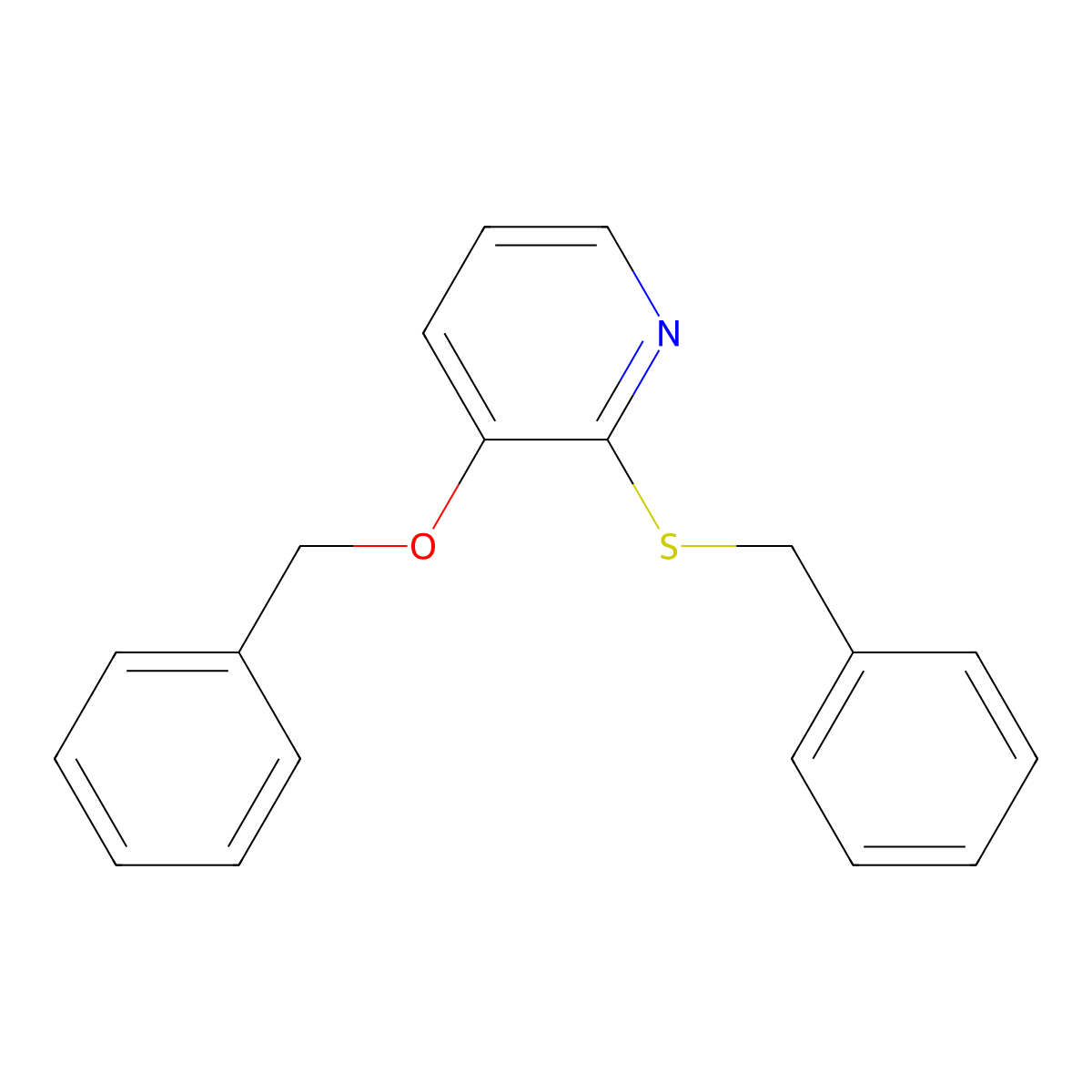 3-Benzyloxy-2-benzylsulfanyl-pyridine molecular structure, CAS 161492-95-1