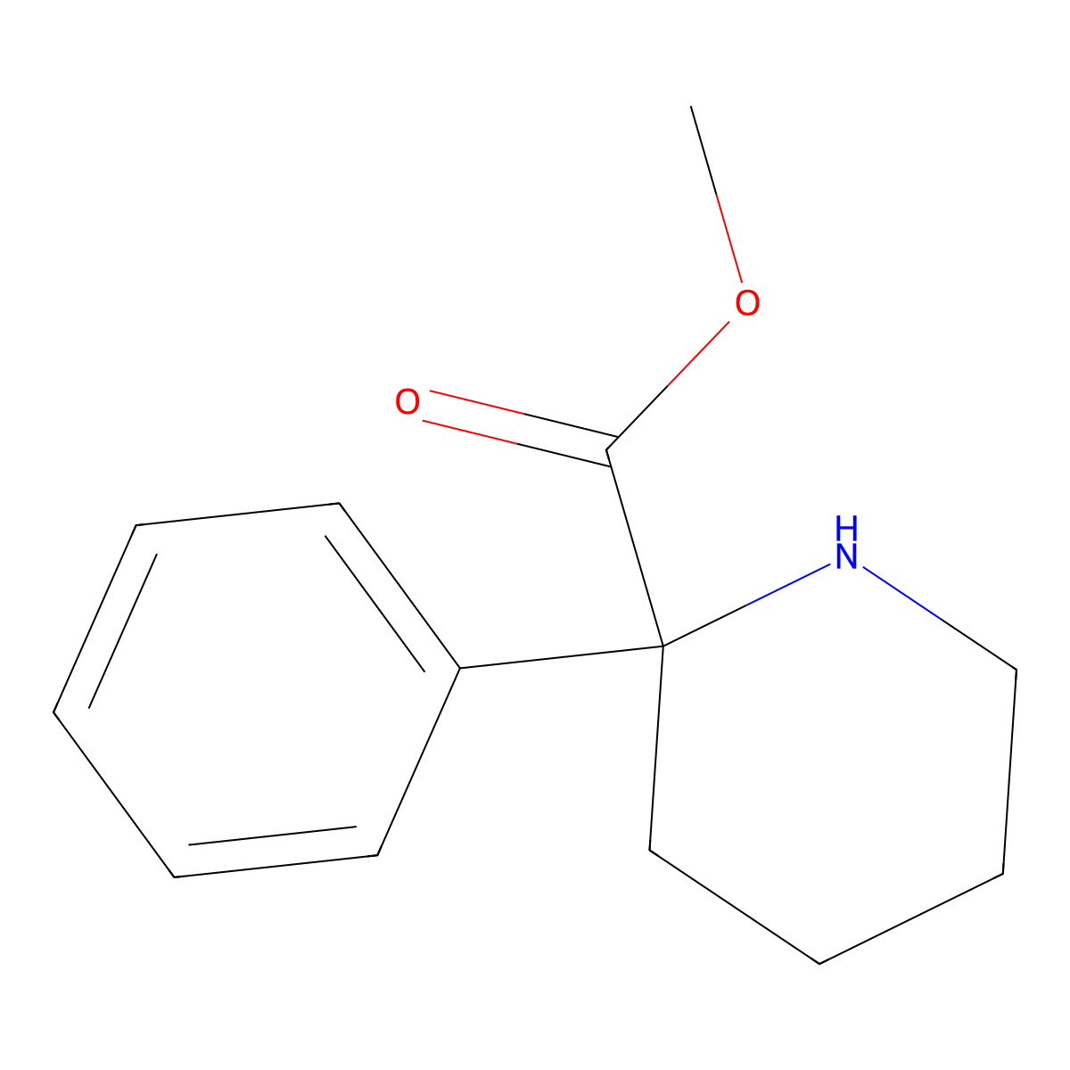 Methyl 2-phenylpiperidine-2-carboxylate molecular structure, CAS 161499-32-7