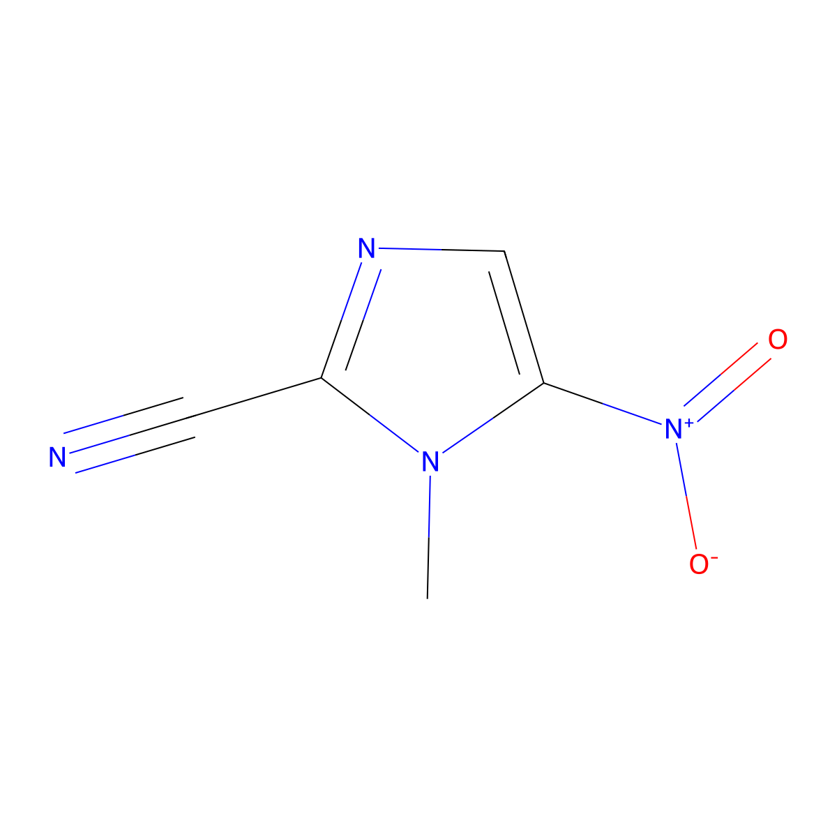 1-methyl-5-nitro-1H-imidazole-2-carbonitrile molecular structure, CAS 1615-42-5