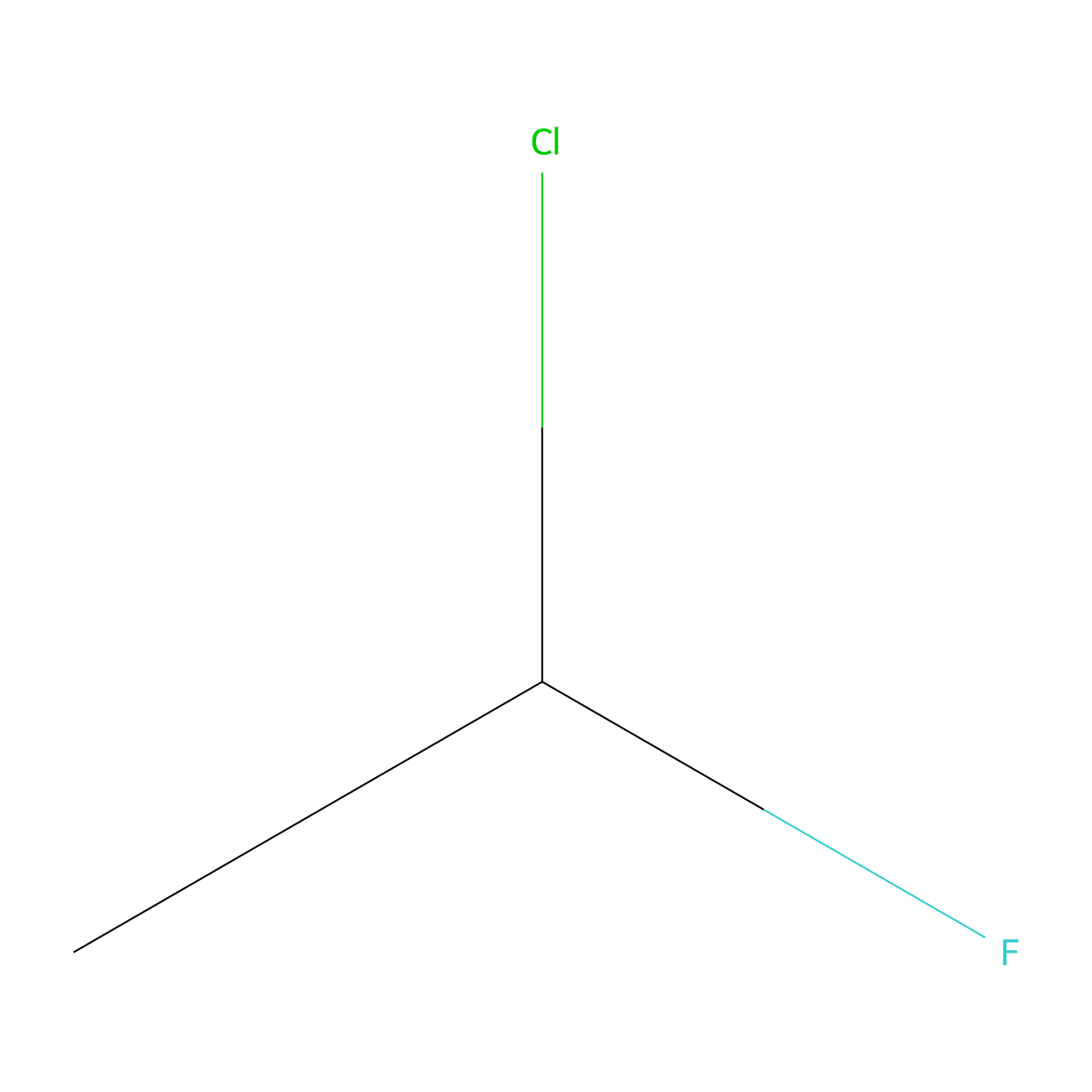1-Chloro-1-fluoroethane molecular structure, CAS 1615-75-4