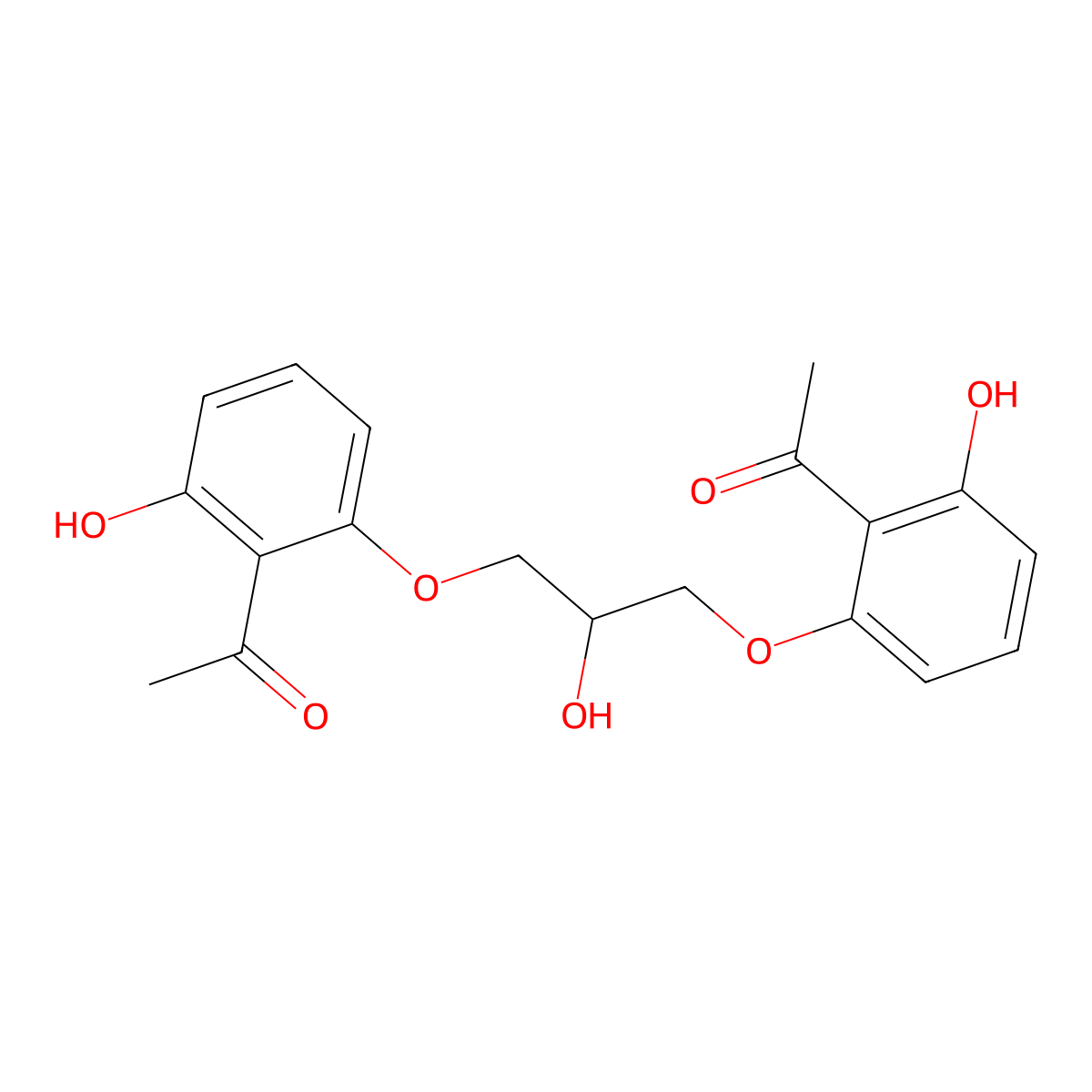 1,3-Bis(2-acetyl-3-hydroxyphenoxy) propan-2-ol molecular structure, CAS 16150-44-0