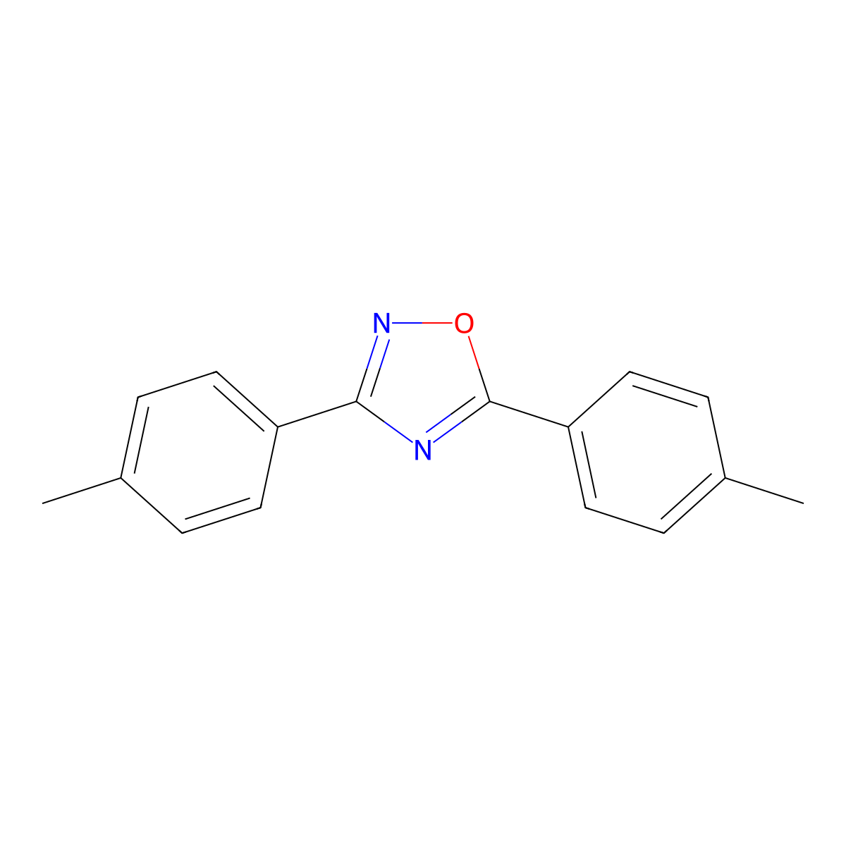 3,5-Bis(4-methylphenyl)-1,2,4-oxadiazole molecular structure, CAS 16151-04-5