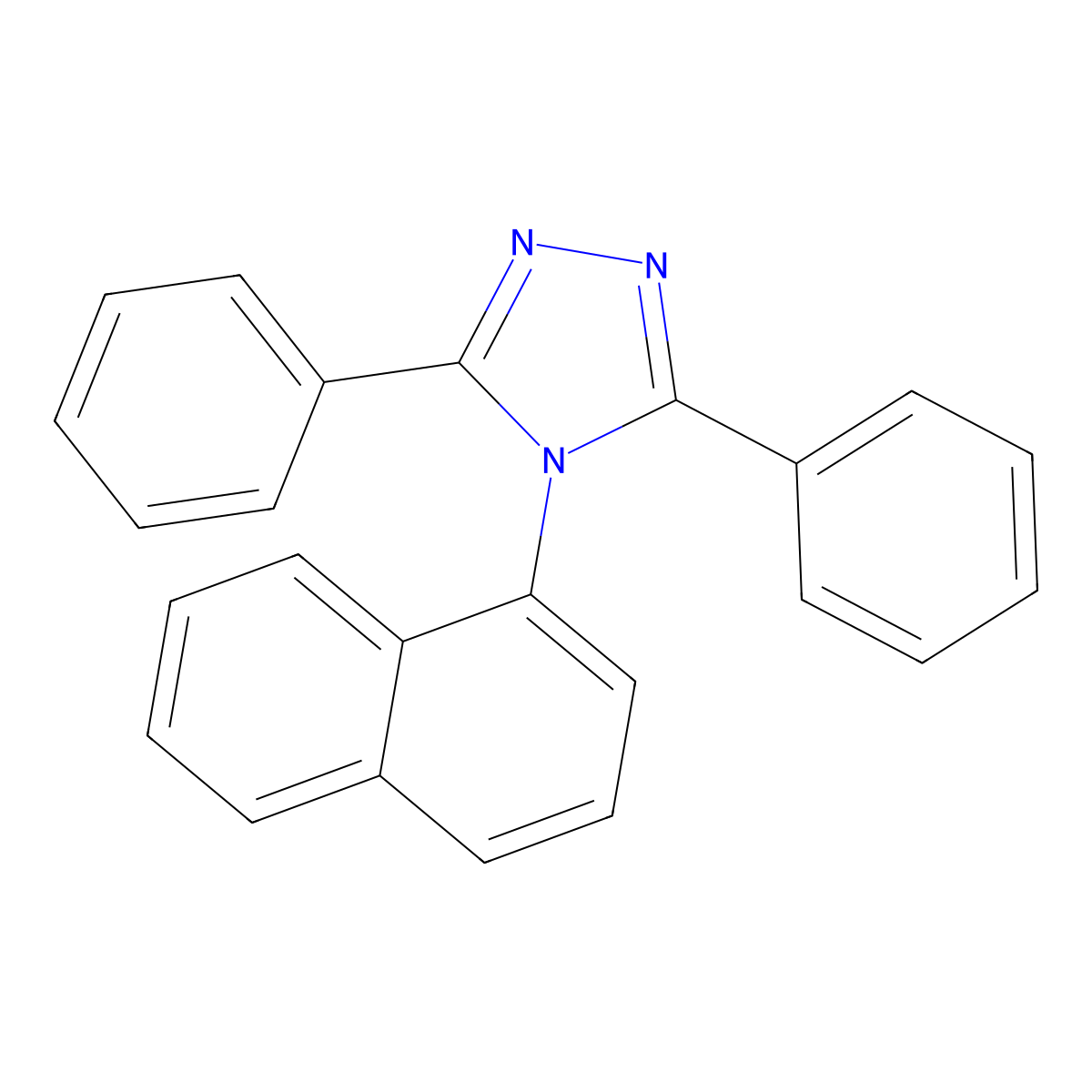 3,5-Diphenyl-4-(1-naphthyl)-1H-1,2,4-triazole molecular structure, CAS 16152-10-6