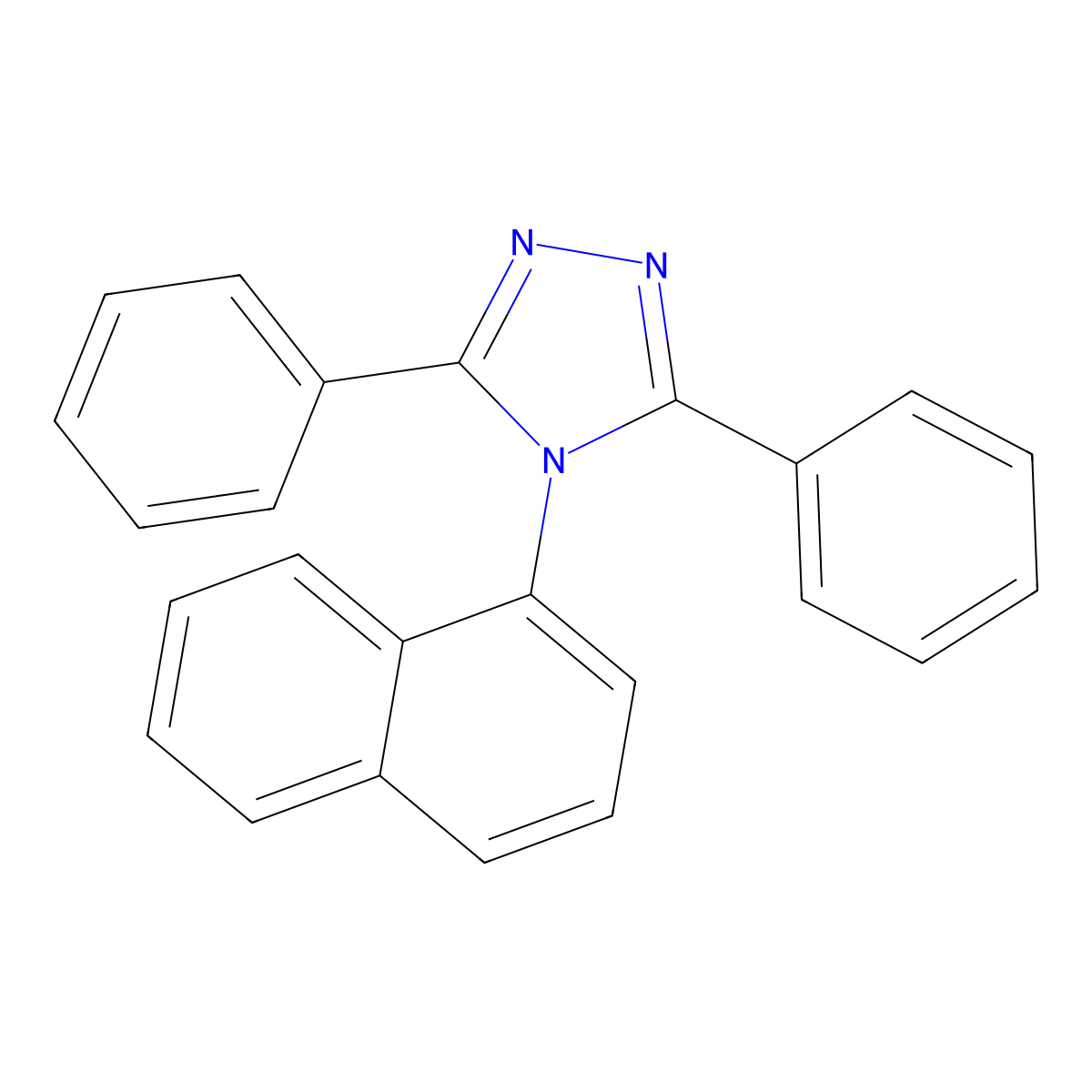 3,5-Diphenyl-4-(1-naphthyl)-1H-1,2,4-triazole molecular structure, CAS 16152-10-6