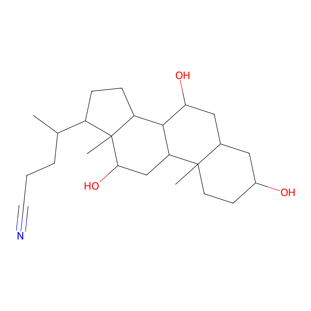 (3Alpha,5beta,7alpha,12alpha)-3,7,12-trihydroxycholane-24-nitrile molecular structure, CAS 161520-42-9