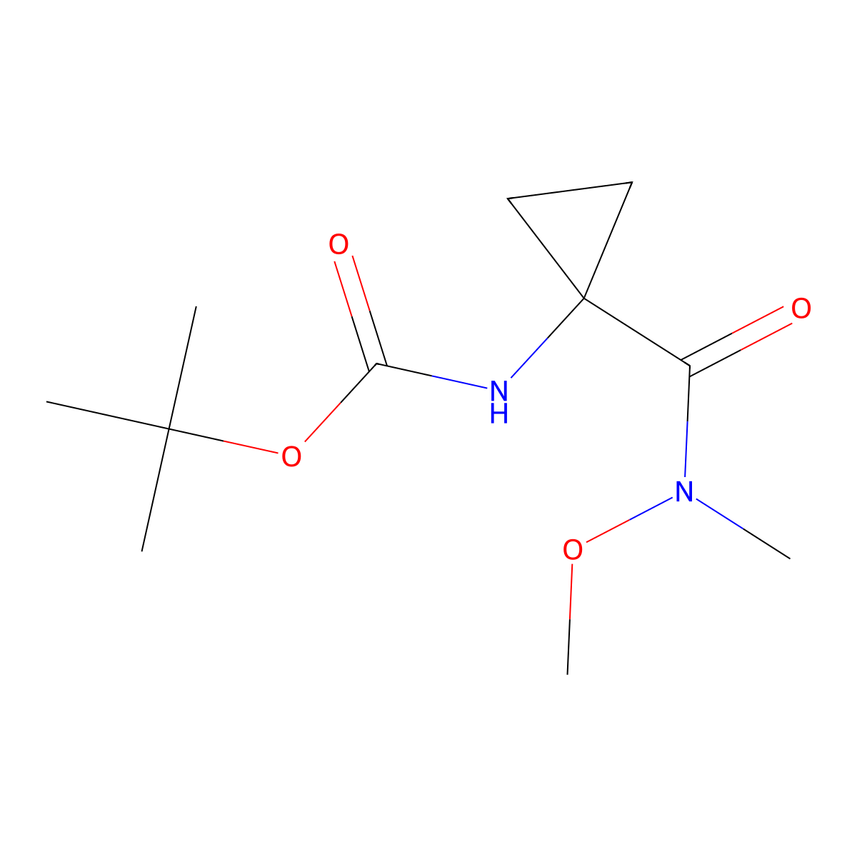 Tert-butyl 1-(methoxy(methyl)carbamoyl)cyclopropylcarbamate molecular structure, CAS 161521-10-4