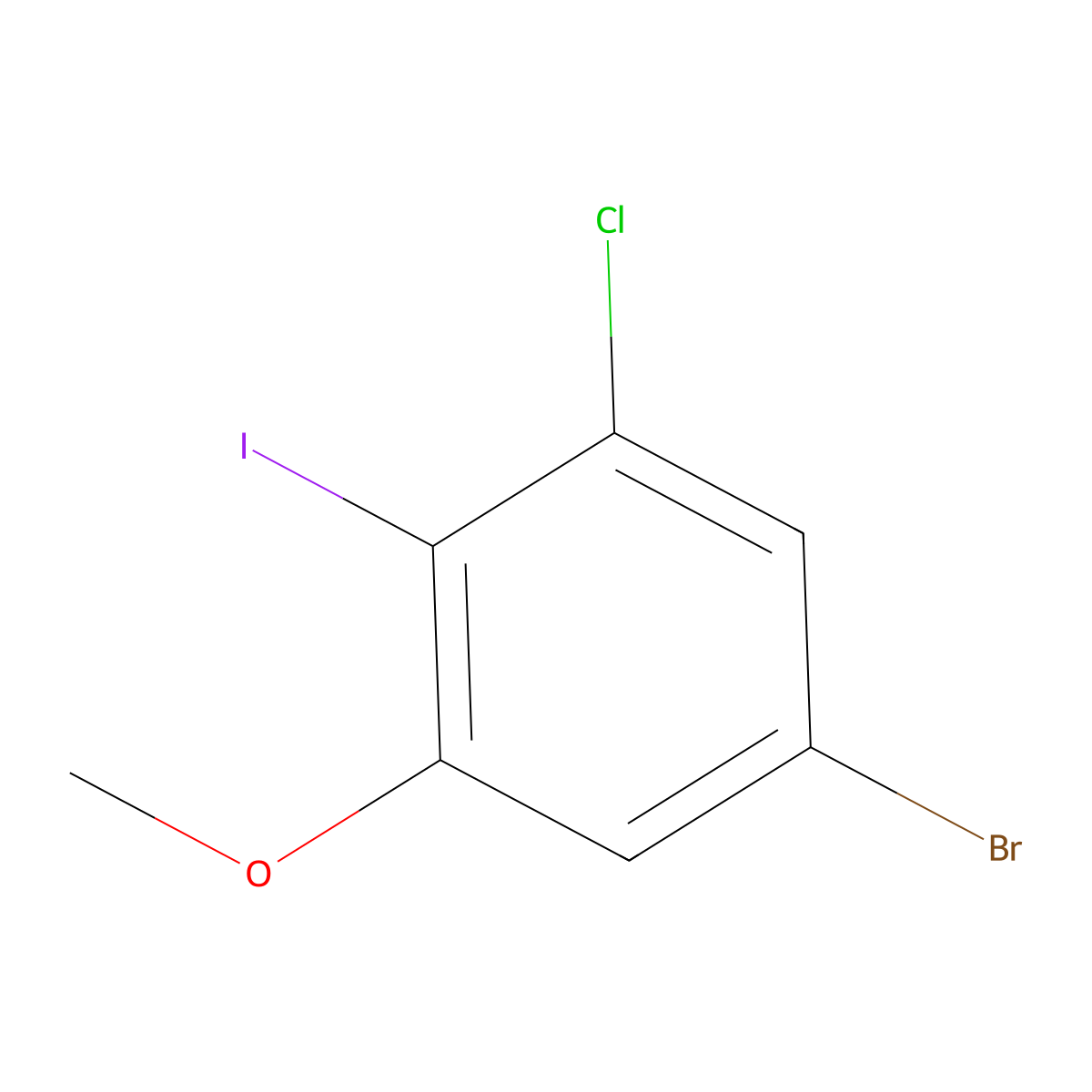 5-Bromo-1-chloro-2-iodo-3-methoxybenzene molecular structure, CAS 1615212-05-9