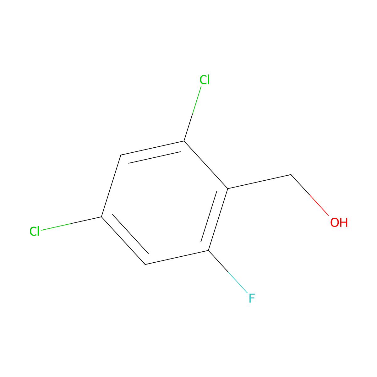 2,4-Dichloro-6-fluorobenzyl alcohol molecular structure, CAS 1615212-18-4