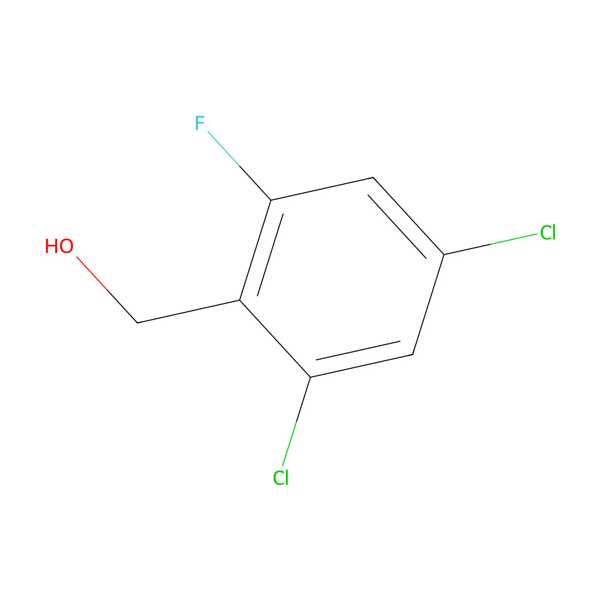 2,4-Dichloro-6-fluorobenzyl alcohol molecular structure, CAS 1615212-18-4