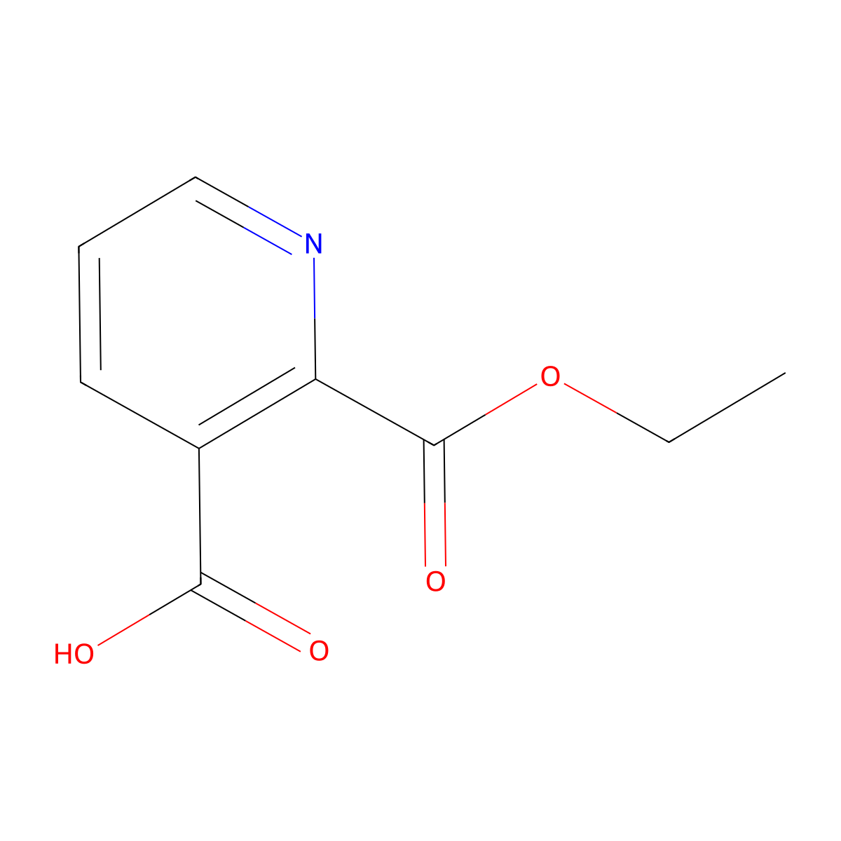 2-Ethoxycarbonylpyridine-3-carboxylic acid molecular structure, CAS 161522-42-5