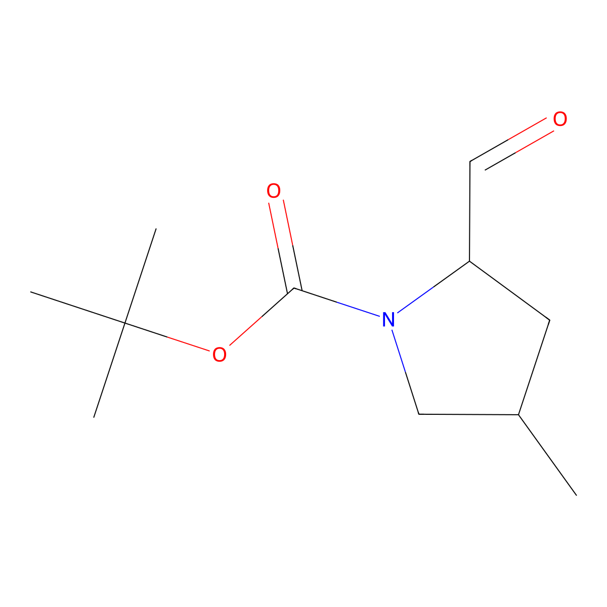 Tert-butyl 2-formyl-4-methylpyrrolidine-1-carboxylate molecular structure, CAS 1615221-99-2