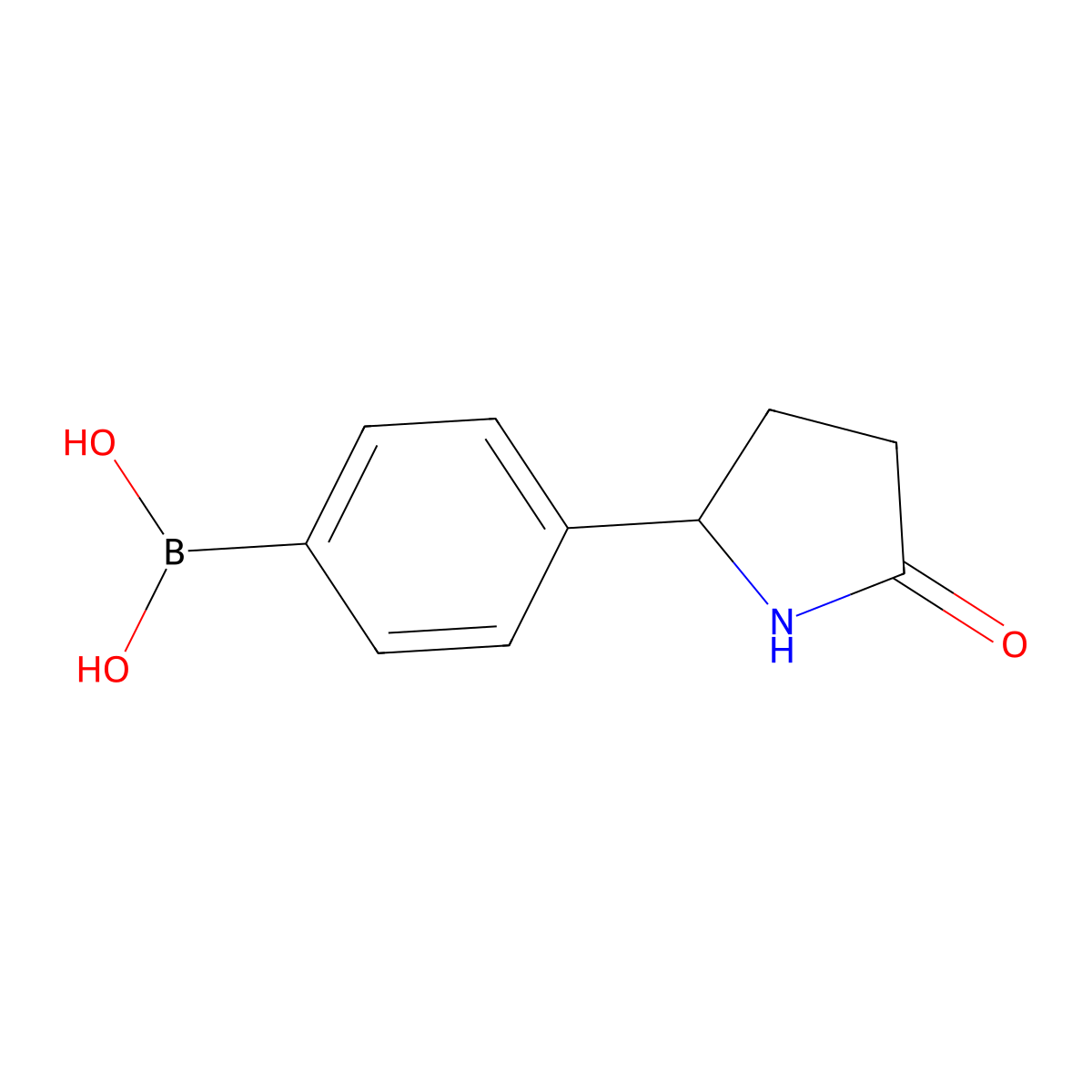 (4-(5-Oxopyrrolidin-2-yl)phenyl)boronic acid molecular structure, CAS 1615247-89-6