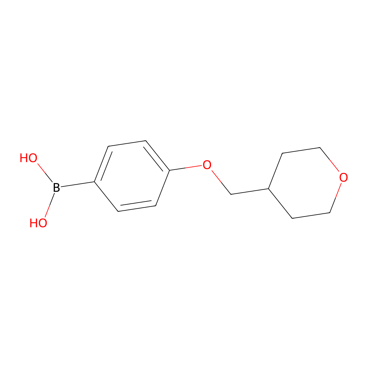 4-(Tetrahydro-2H-pyran-4-YL)methoxyphenylboronic acid molecular structure, CAS 1615247-95-4