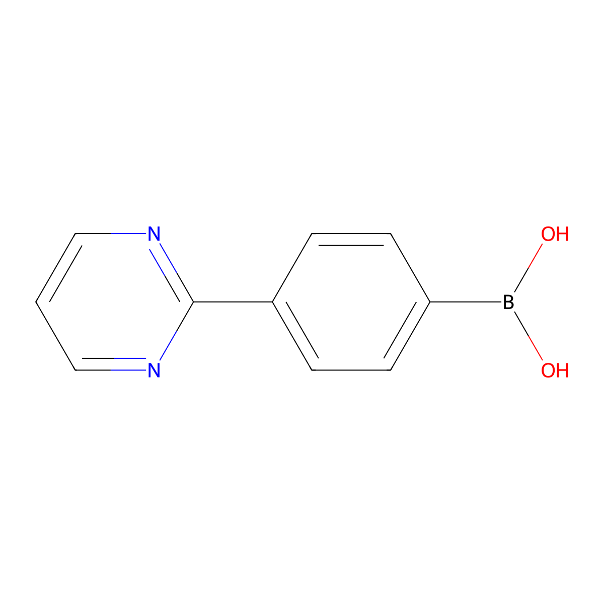 4-(Pyrimidin-2-yl)phenylboronic acid molecular structure, CAS 1615248-01-5