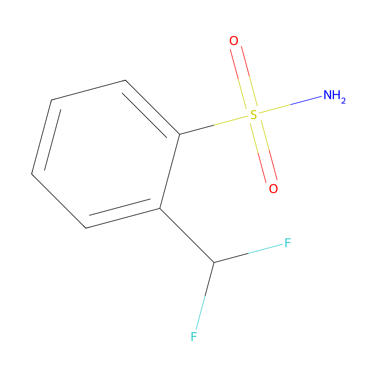 2-(Difluoromethyl)benzene-1-sulfonamide molecular structure, CAS 161525-57-1