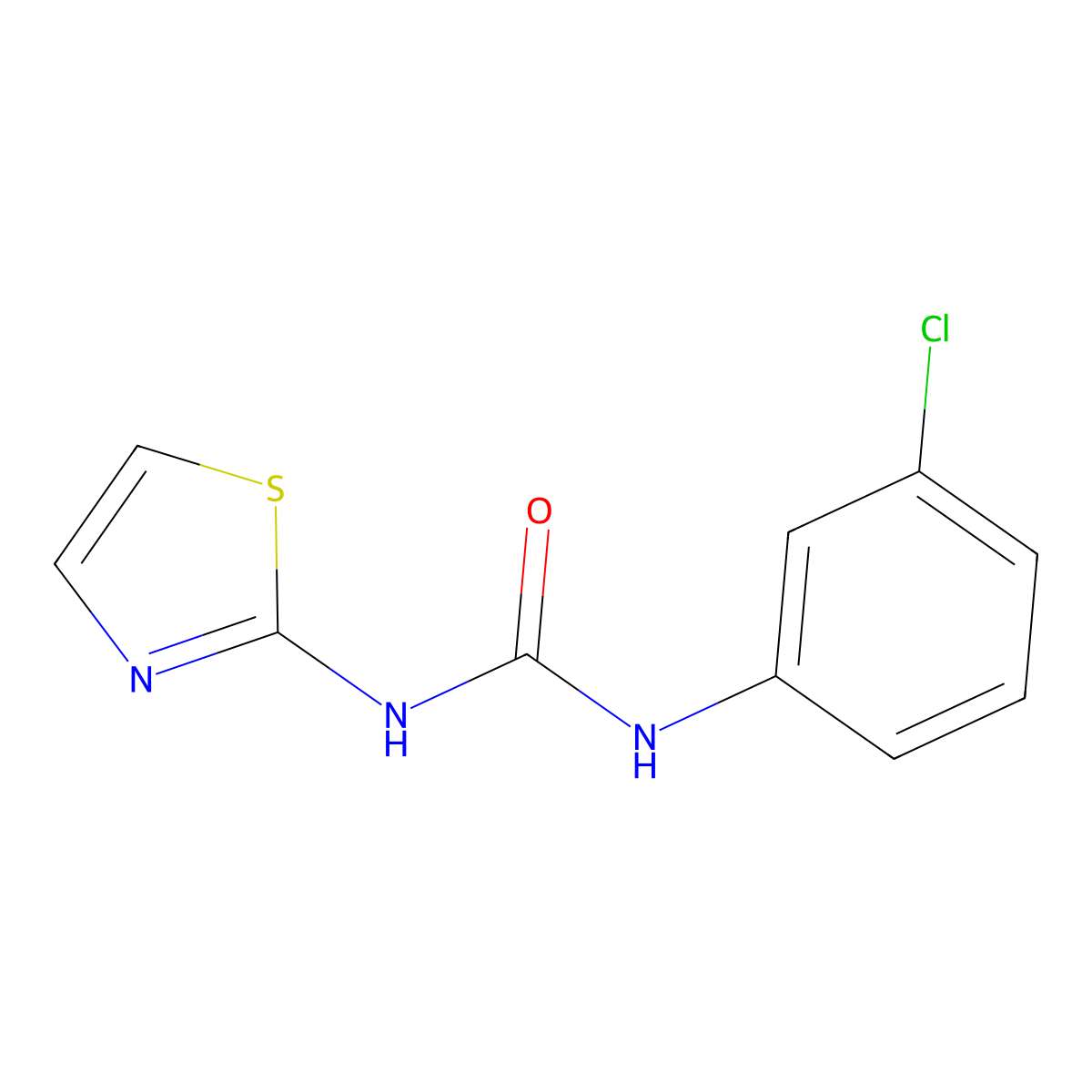 Urea, N-(3-chlorophenyl)-N'-2-thiazolyl- molecular structure, CAS 161527-66-8