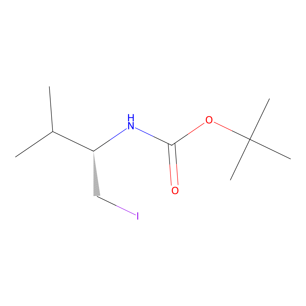 1,1-Dimethylethyl N-[(1S)-1-(iodomethyl)-2-methylpropyl]carbamate molecular structure, CAS 161529-21-1