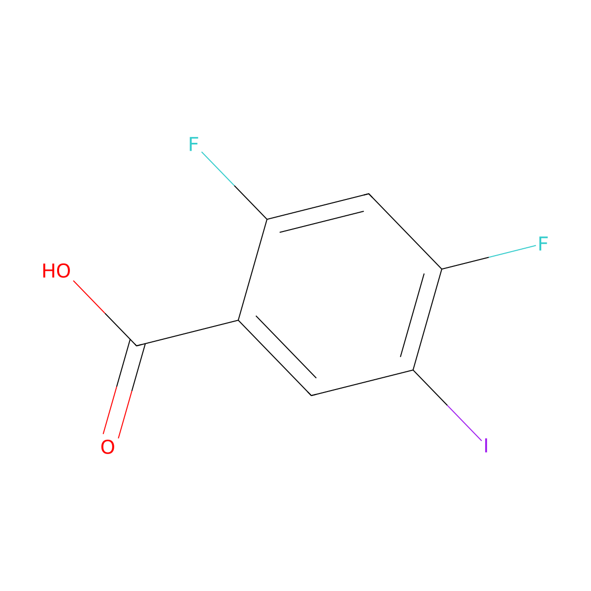 2,4-Difluoro-5-iodobenzoic acid molecular structure, CAS 161531-51-7