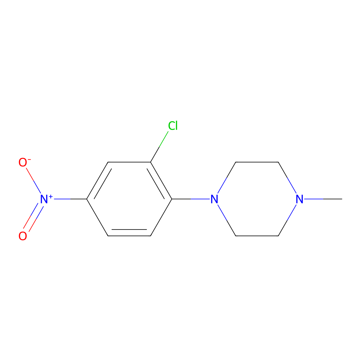 1-(2-Chloro-4-nitrophenyl)-4-methylpiperazine molecular structure, CAS 16154-62-4