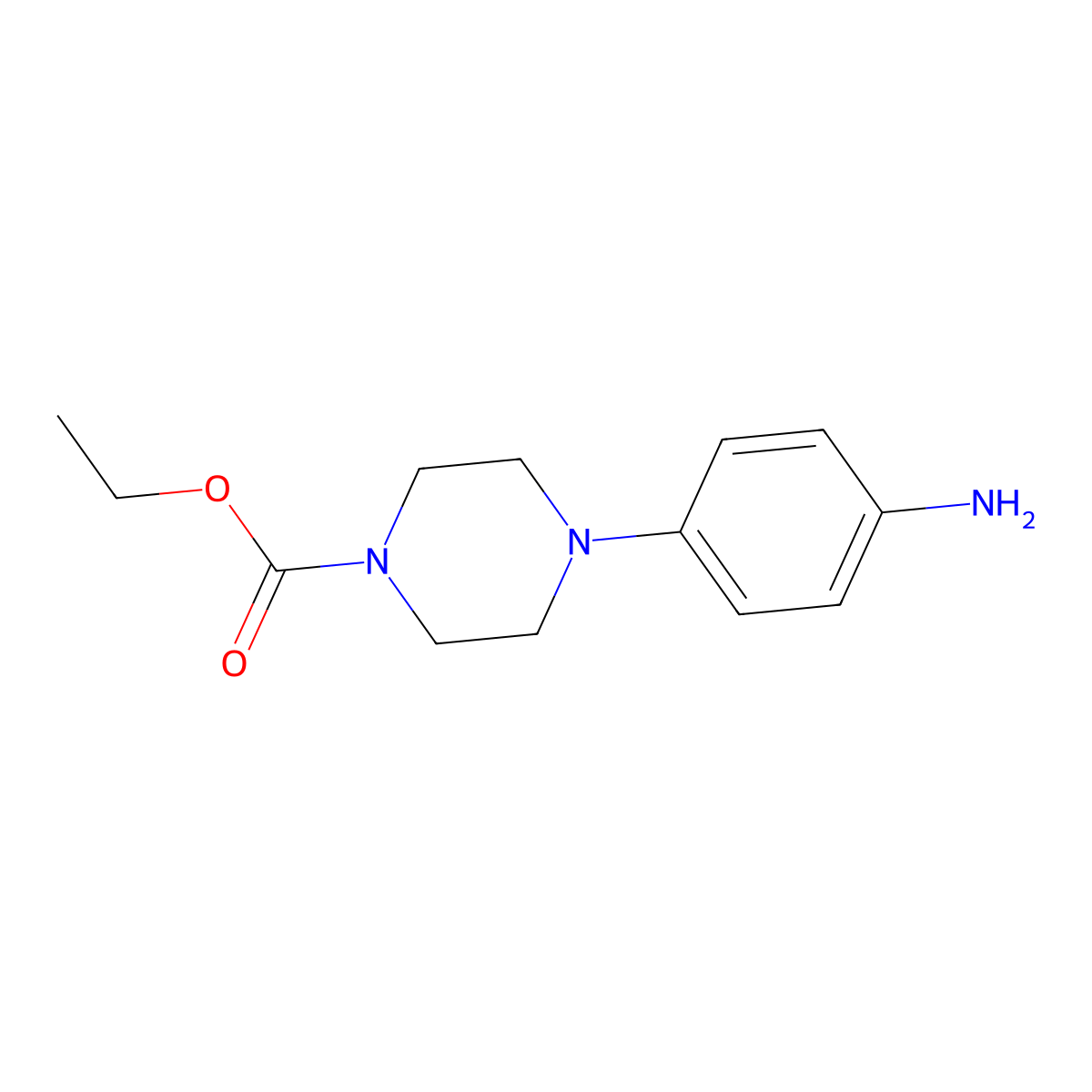 Ethyl 4-(4-aminophenyl)piperazine-1-carboxylate molecular structure, CAS 16154-70-4
