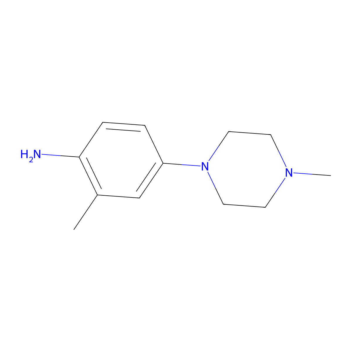 2-Methyl-4-(4-methylpiperazin-1-yl)aniline molecular structure, CAS 16154-71-5
