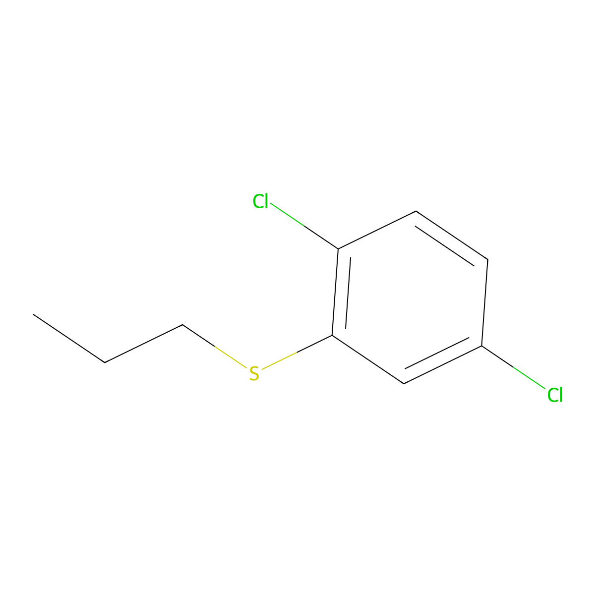 2,5-Dichlorophenyl propyl sulfide molecular structure, CAS 16155-33-2