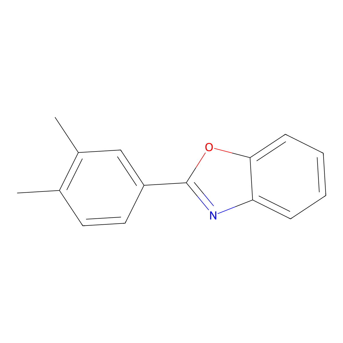 Benzoxazole, 2-(3,4-dimethylphenyl)- molecular structure, CAS 16155-55-8