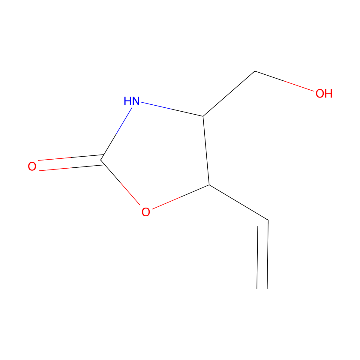 (4R,5S)-5-ethenyl-4-(hydroxymethyl)-1,3-oxazolidin-2-one molecular structure, CAS 161551-89-9
