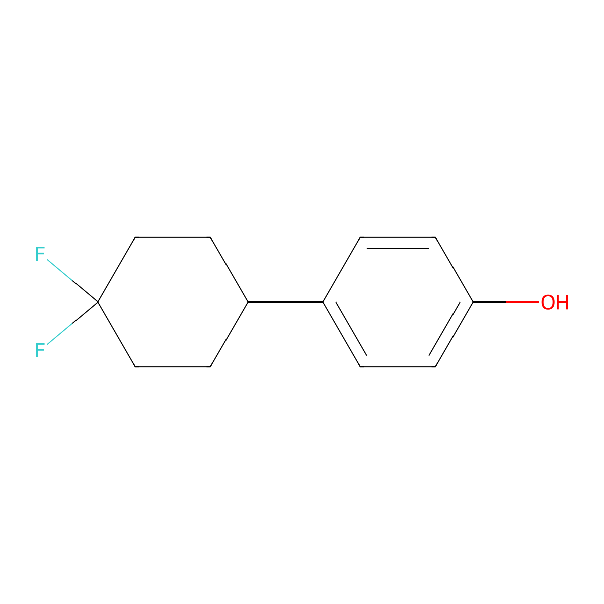 4-(4,4-Difluorocyclohexyl)phenol molecular structure, CAS 161553-81-7